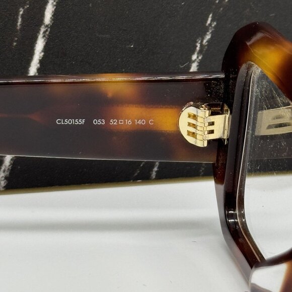 NEW CELINE CL50155F 053 GEOMETRIC HAVANA BROWN EYEGLASSES CELINE - Picture 9 of 11